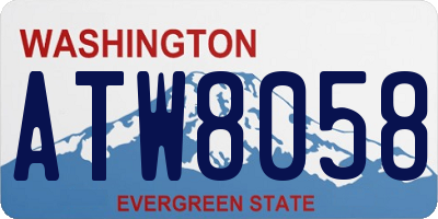 WA license plate ATW8058