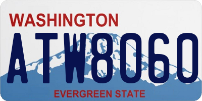 WA license plate ATW8060