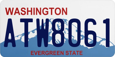 WA license plate ATW8061