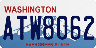 WA license plate ATW8062