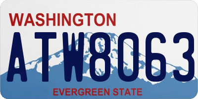 WA license plate ATW8063