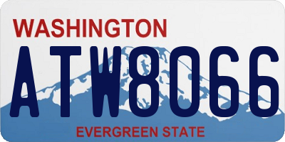 WA license plate ATW8066