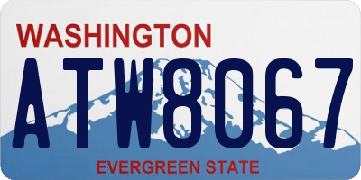 WA license plate ATW8067