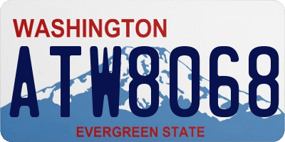 WA license plate ATW8068