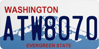 WA license plate ATW8070