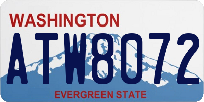 WA license plate ATW8072