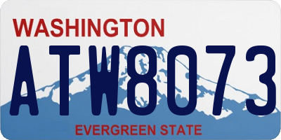 WA license plate ATW8073