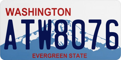 WA license plate ATW8076