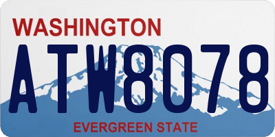 WA license plate ATW8078