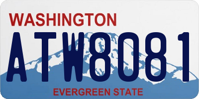 WA license plate ATW8081