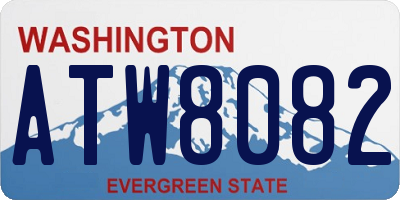 WA license plate ATW8082