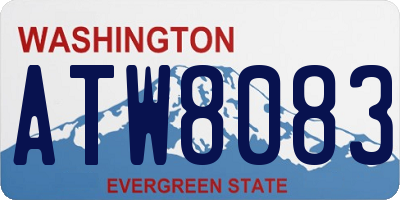 WA license plate ATW8083