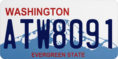 WA license plate ATW8091