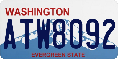 WA license plate ATW8092