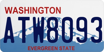 WA license plate ATW8093