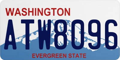 WA license plate ATW8096
