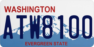 WA license plate ATW8100