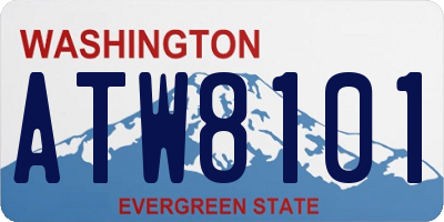 WA license plate ATW8101