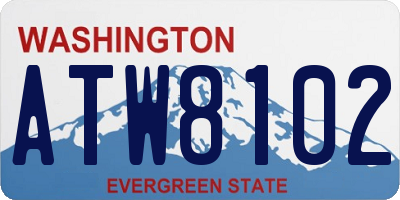 WA license plate ATW8102