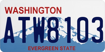 WA license plate ATW8103