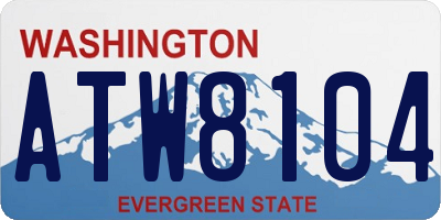WA license plate ATW8104