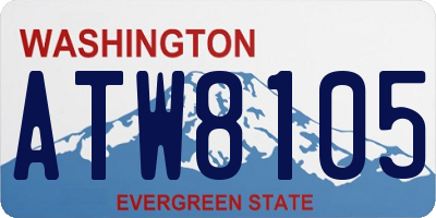 WA license plate ATW8105