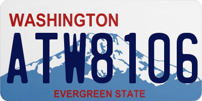 WA license plate ATW8106