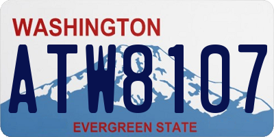 WA license plate ATW8107