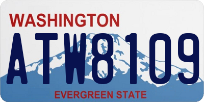 WA license plate ATW8109