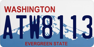 WA license plate ATW8113