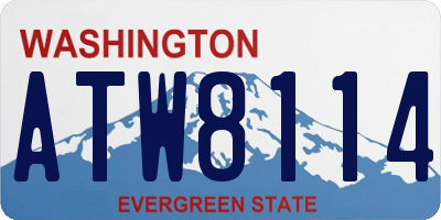 WA license plate ATW8114