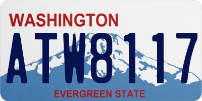 WA license plate ATW8117