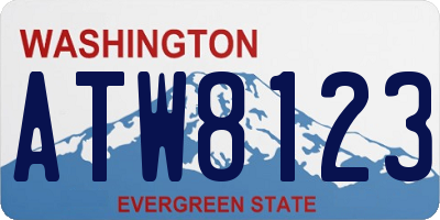 WA license plate ATW8123