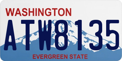 WA license plate ATW8135