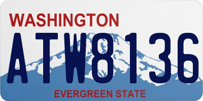 WA license plate ATW8136