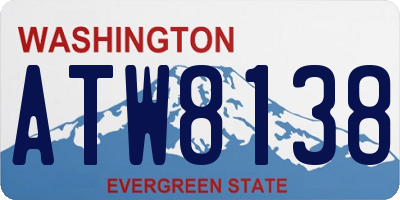 WA license plate ATW8138