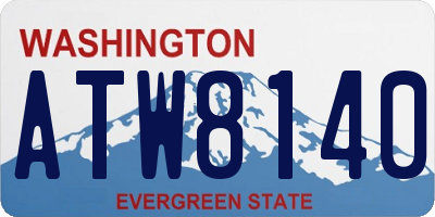 WA license plate ATW8140