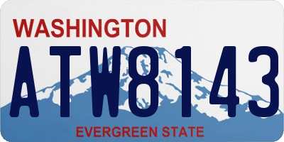 WA license plate ATW8143