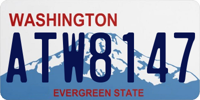 WA license plate ATW8147