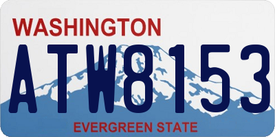 WA license plate ATW8153