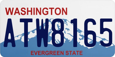 WA license plate ATW8165