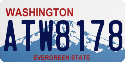 WA license plate ATW8178