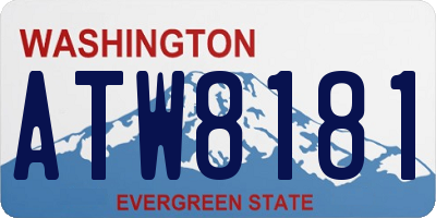 WA license plate ATW8181