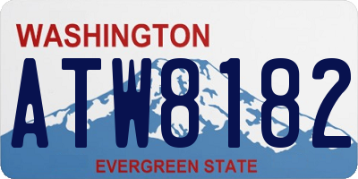 WA license plate ATW8182