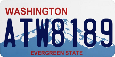 WA license plate ATW8189