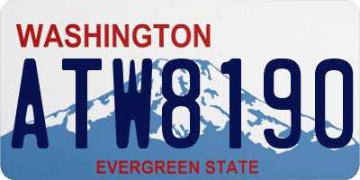 WA license plate ATW8190