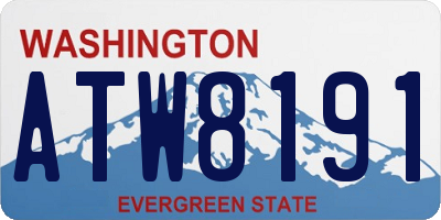 WA license plate ATW8191