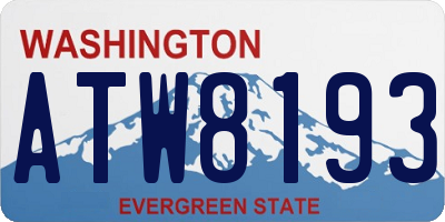 WA license plate ATW8193