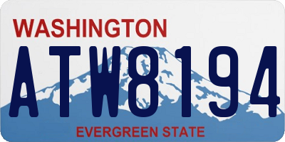 WA license plate ATW8194