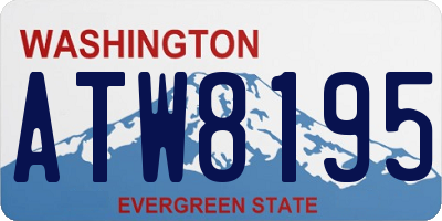 WA license plate ATW8195